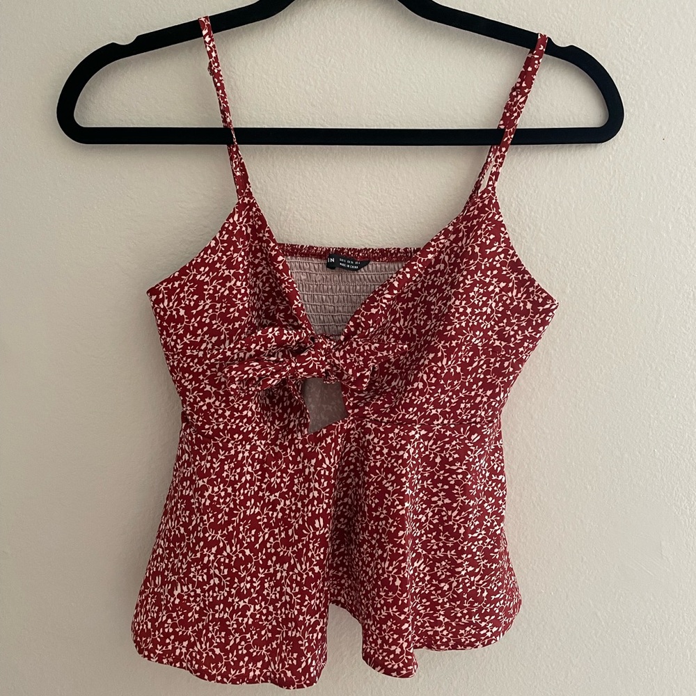 Floral Tie Front Tank